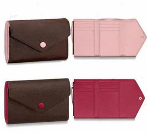 Женский дизайнерский кошелек VICTORINE с коричневым цветком, кожаные складные кошельки брендов, короткий длинный держатель для карт, паспорт, женский складной кошелек, женская сумка для монет