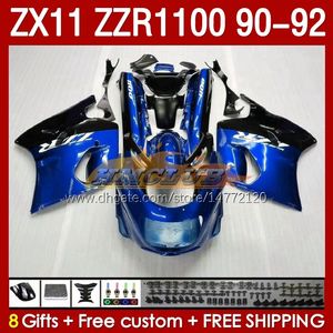 Kawasaki Ninja Mavi Parlak ZX 11 R 11R ZX11 R ZZR1100 ZX11R 90 91 92 Vücut 164no.98 ZZR 1100 CC ZX-11R ZZR-1100 1990 1991 1992 ZX-11 R 90-92 ABS Asperi Kit