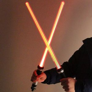 LED Light Sticks 2PCS Laser saber Boy Gril Toys Darth Vaders Sword Cosplay Bow Toy Double Saber With Sound Gifts 221207