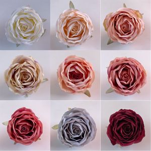 Rosas de chá de 7cm cabeças de flores de coroa de grinaldas peony rosa de chá de rosa de peon centerpieces peças de cabelo acessórios de bandas para a cabeça