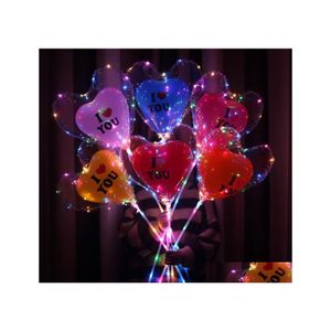 Diğer Etkinlik Partisi Malzemeleri Şeffaf Kalp Şeklinde Top Led Işık Aşk Işık Elde Taşınması Dekorasyon Balonu 100 SET SN171 DHTTD