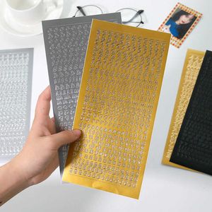 MOHAMM Sheet PVC Waterproof Durable Korean Golden Silver English Letter Stickers for Photos Albums Decoration