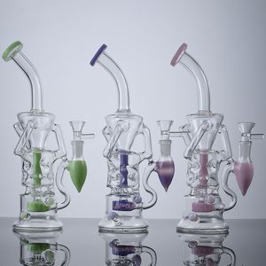 Fab yumurta nargile persc bongs kafa cam su borular mor yeşil pembe bong çift geri dönüşüm borusu 14mm eklem küçük el yağ dab teçhizat kase