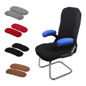 Sandalye, ev ofisi için bir çift katı kol dayama pedlerini kaplar El kol sandalyeleri eldivenleri kaydıran toz geçirmez küpeşte