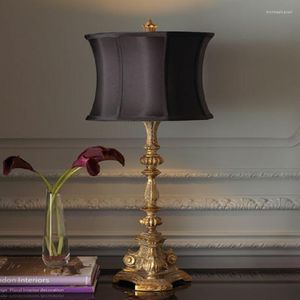 Настольные лампы французская ретро -ретро деревянная резинка барокко антикварная экспортная вилла