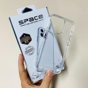 Uzay Kılıfı Temiz Akrilik Şok geçirmez Telefon Kılıfları İPhone 14 13 12 11 Pro Max XR 8 7 6 için perakende paketi ile engebeli koruyucu kasa