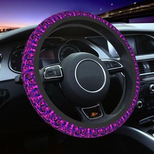 Крышка рулевого колеса Purple Camo Camouflage Art Cover подходит для Sedan Soft Car Protector 15 -дюймовые автоамериканские аксессуары