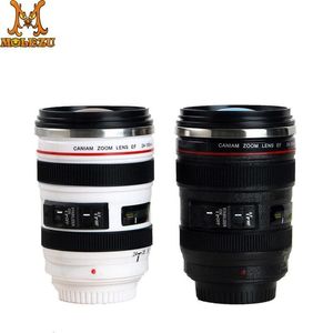 Kupalar 400ml 600ml paslanmaz çelik yaratıcı kahve kupa siyah beyaz hediye kamera EF24105mm lens bardaklar Tazas Vaso 221208