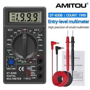 Amitou DT830B Dijital Multimetre AC/DC LCD Mini Voltmetre Ammetre OHM Test Cihazı 750/1000V Yüksek Güvenlik Handheld Metre Problu