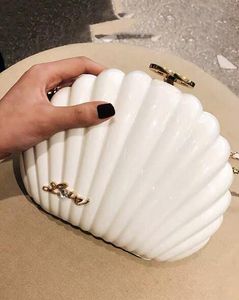 Fashion Cross Body bags Black white pearl shell clutch wallets Women handbags VIP gift Evening Bags Mini Backpack for Elegant Lady with Original box