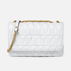 NEW Explosion Women's bags VIR US SHOULDER BAG white Chain shoulder strap Roman valour hardware supple Crafted quilted leather elegant print pocket