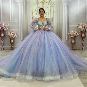 Şaşırtıcı renkli quinceanera elbiseler parıltı tatlı 16 balo elbiseleri korse arka prenses junior vestidos de 15 anos