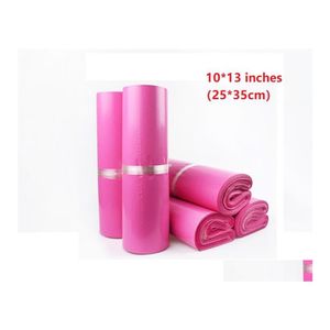 Почтовые пакеты 10x13 дюймов розовый политиляционная рассылка пластиковая конверт Express 25x35 см курьер 100 шт./Лот -опто
