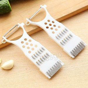 Kitchen Peelers Tools Multifunctional Plastic Grater Stainless Steel Blades Vegetable Fruit Flat Peeler Carrot Potato Graters BH8120 TYJ