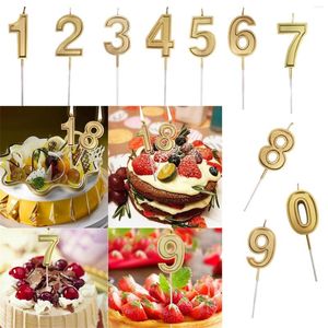 Mum tutucular led tutucu numarası doğum günü sayısı yetişkinler/çocuk kek parti dekor altın mumlar ev güçlü