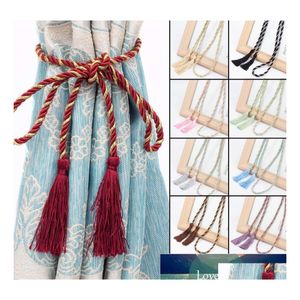 Sheer Curtains 1 Pair Curtain Tassel Handmade Fringe S Polyester Bandage Home Decor Drop Delivery Garden Textiles Window Treatments Otfvh