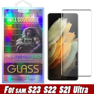 3D Curved Tempered Glass Screen Protector for Samsung Galaxy S23 S22 S20 S21 Note20 Ultra S10 S9 S8 Plus, Edge-to-Edge Coverage, Case Friendly, Steel Film Edge Glue Included