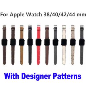 Apple Watch Band 49mm 45mm 41mm 40mm 38mmLuxury Tasarımcı Bantları Iwatch 8 7 6 5 42mm 44mm PU Deriler Cüzdan Kayışları Spor Bileklik