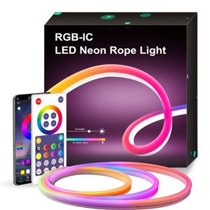 Müzik Senkronizasyon ile Led Neon Strip Light Dream Renk Smart App 16 Milyon Diy Renkleri Wifi Bluetooth Halat Işık