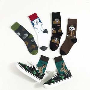 Erkek Çorap Sonbahar ve Kış Ürünleri Avrupa Birleşik Devletler Tide markası Çoraplar Karikatür Hayvan Desen Çift Pamuk