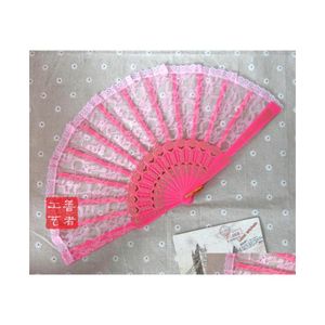 Parti lehine 50pcs / lot düğün beyaz dantel fan hayranları süslü elbise geyşa / ispanyol dhs diler teslimat ev bahçe festival malzemeleri eV oTxpj