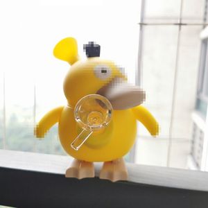 Силиконовые кальяны Duck bong Oil Burner Водопроводная труба с 14-миллиметровой стеклянной чашей Rig Dab Rigs Small Bubbler Beaker табачные мини-бонги