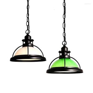Kolye lambalar Tasarım Rustik Endüstriyel Tarz Yeşil/Beyaz Cam Gölge Asma Lamba Lamparas De Techo Colgante Mutfak Yemek Bar