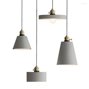 Подвесные лампы скандинавский ретро промышленного стиля цемент Cement Restaurant Cafe Bar Table Loft Personality люстры для одиночной головы E27