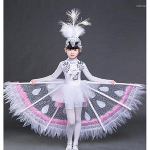 Sahne Giyim Çocuk Günü Dans Kostümleri Anaokulu Ulusal Dans Eden Cadılar Bayramı Karnavalı Kızlar Tavuskuşu Performans Giyim
