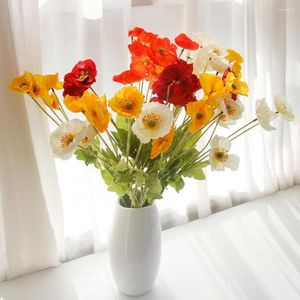 Dekoratif Çiçekler Yapay Haşhaş Ipek Uzun Kök Yeni Eve Taşınma Bahçe Masa Düğün Dekor DIY Parti Gelin Buketi