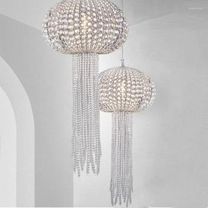 Подвесные лампы медузы хрустальные американские роскошные огни приспособление европейское французское сияющее арт -деко висеть