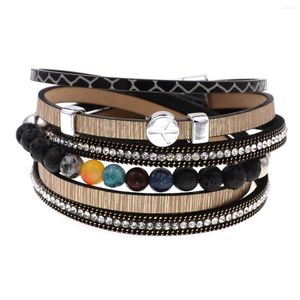 Bracelets de charme Wellmore Fashion Leather for Women Stone Stone Jewelry Wholesale