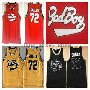 Ed NCAA Basketbol Forması Koleji Vintage Biggie Smalls Jersey Notorious B.I.G. Kötü çocuk siyah kırmızı beyaz #72 gömlek s-2xl