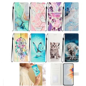 Mermer Geometrik Deri Cüzdan Kılıfları İPhone 15 14 14 Plus 13 12 11 Pro Max XR X 8 7 6 Geometri Çiçek Kelebek Kedi Kurt Dreamcatcher Flip Kapak Kimliği Kart Yuvası Pep