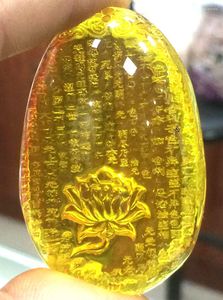 Kolye Kolye Sertifikası Doğal Meksika Amber Balmumu Budist Lotus Markası 36 56 15mm