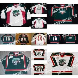 College Hockey indossa Nik1 New Mens Womens Kids 10 Kirby Law 24 Chris Ovington 44 Justin Falk Ahl Houston EROS EROS 100% RACCODAMENTO Maglie da hockey personalizzata Cut