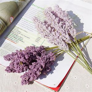 6 peças /conjunto pe lavanda artificial flor por atacado Planta decoração de parede de parede de buquê Material manual de diy vasos para casa gc1862