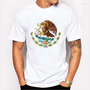 Camisetas masculinas TriDitya 50572# Emblem Of Mexico Camisa Tshirt Top Tee Moda Verão Legal O Neck Manga Curta
