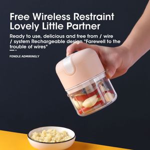 Elektrikli Mutfak Aletleri 250ml Sarımsak Masher Gadgets USB Şarj Kablosuz Sebze Biber Biber Sarımsak Kırıcı Kıyıcı