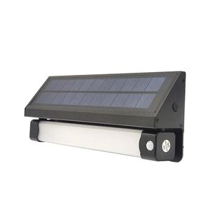 Çift beyaz güneş duvar lambaları PIR hareket sensörü 1000lumens IP65 su geçirmez dış güneş led bahçe ışığı 3000k 6000k