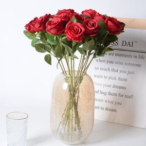 çiçek dükkanı simülasyon gülleri tek küçük paris ev düğün sevgililer günü dekoratif hediyeler sahte buket kırmızı gül toptan