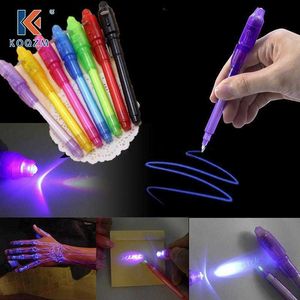 Aydınlık Işık Kalem Magic Purple 2 İçinde 1 UV Kara Combo Çizim Görünmez Mürekkep Öğrenme Eğitim Oyuncakları Çocuk İçin