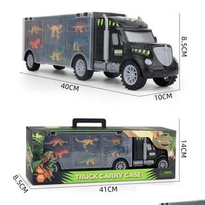 Science Discovery Education Plastic Toys Dinosaur With 6 Dinosaurs Truck Carrier Toy Collected Car Animals Vehicle Drop Delivery G Dhzx2