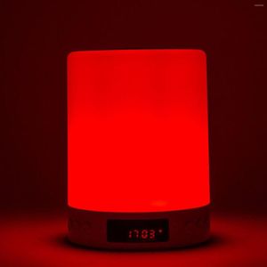 Gece Işıkları Işık Bluetooth hoparlör dokunmatik kontrol eller ücretsiz çağrı kısaltabilir renk tf usb masa lambaları çocuklar için erkekler kadın yatak odası hediyesi