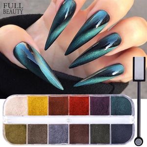 Цвета 5D Cat Eye Chrome The Nail Powder Pigment Mirror Magnetic Art блестящий пыль