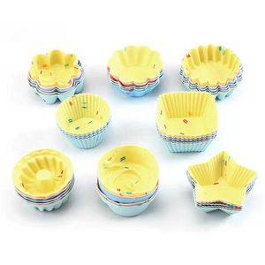 Cupcake 20Pcs/Set Sile Cake Mold Round Shaped Muffin Baking Molds Kitchen Cooking Bakeware Maker Diy Decorating Tools Drop Delivery Dhbyk