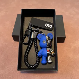 Cute Cartoon Bear Keychains for Men Women, Casual Couple Key Chain Bag Hanging Brand Gift Designers Keychain