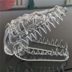 Dino Water Bong Glass Rig Skull Hookah Мини-бонги 10 мм Женский стык Чистый барботер Perc Боросиликатная труба ручной работы от Craftbong