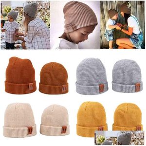 Шляпы кепков 9 цветов детская шапочка вязание детей, новорожденные теплые зимние шляпы для девочек мальчики, детская кепка оптовая доставка для беременных acce dhoxq