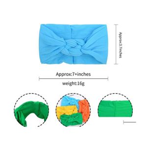 Шарфы обертывания Scrunchie Girls Kids Twisted Elastic Hair Band Turban Kids Estrecty Comfy Traby Hairband Born Party Accorie Dhxqp